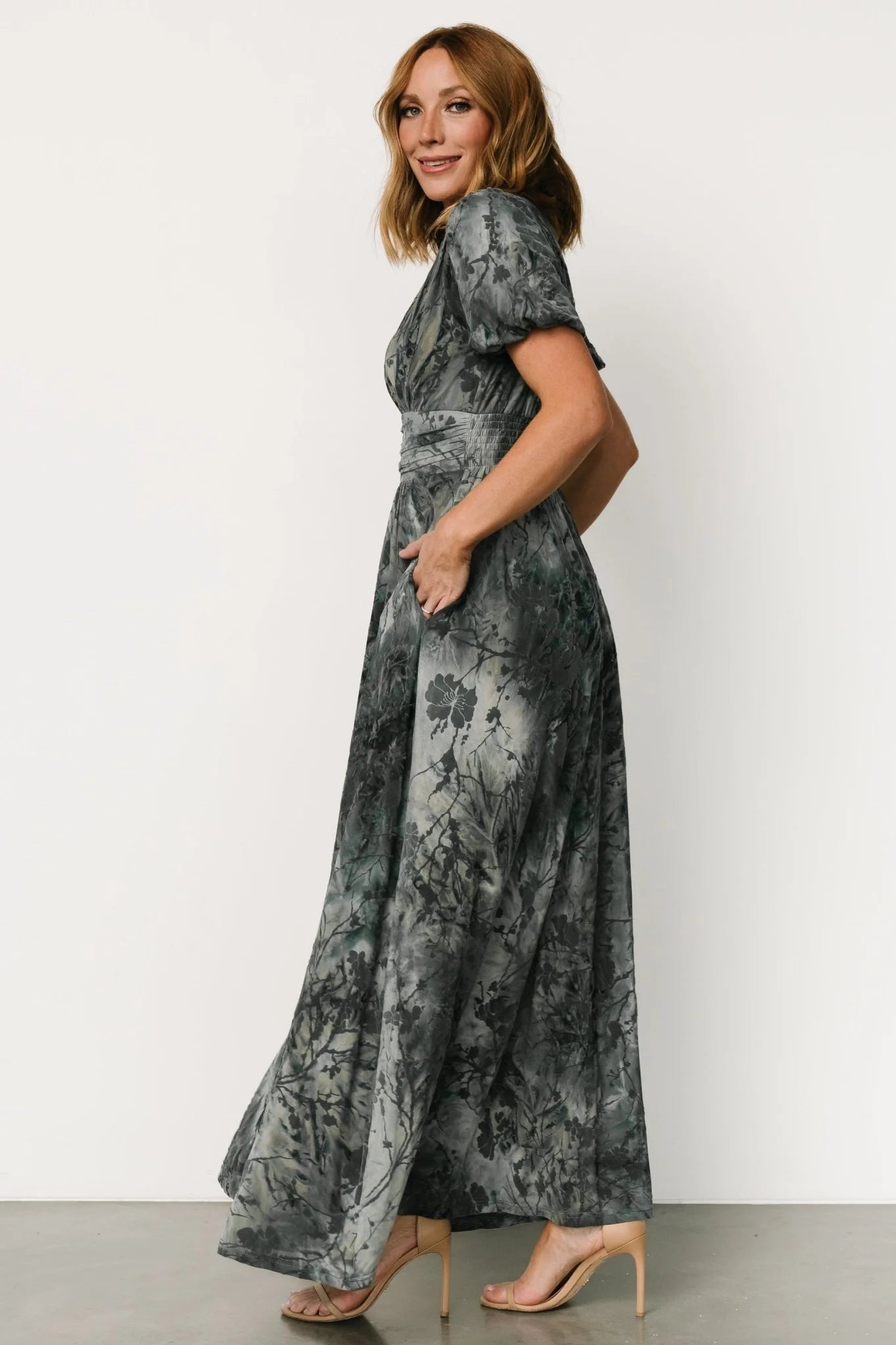 Leslie Velvet Maxi Dress | Slate Blue
