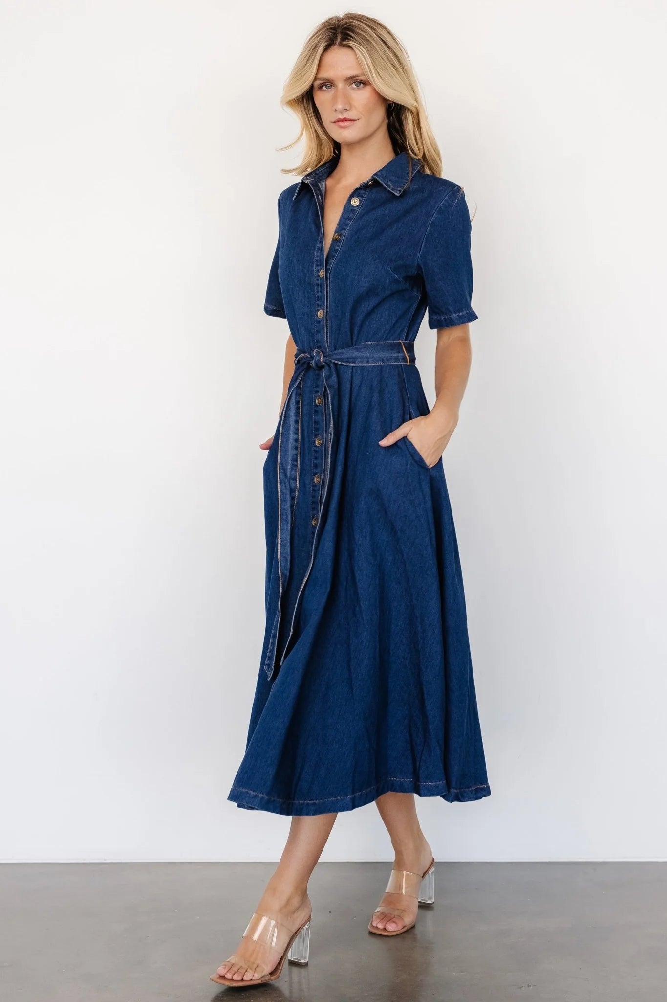 Janelle Midi Dress | Denim Blue