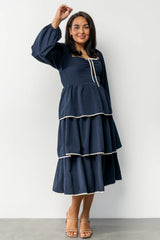 Barcelona Tiered Dress | Navy