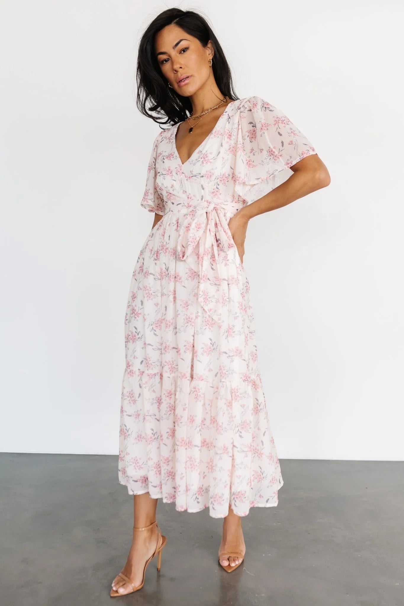 Iris Midi Dress | Blush Floral