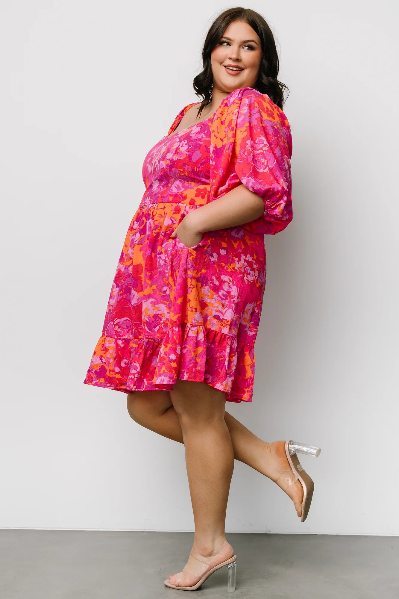 Levy Sweetheart Mini Dress | Fuchsia Multi