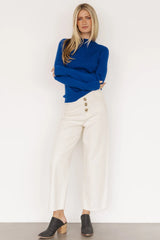 Ilsa Ribbed Sweater Top | Cobalt