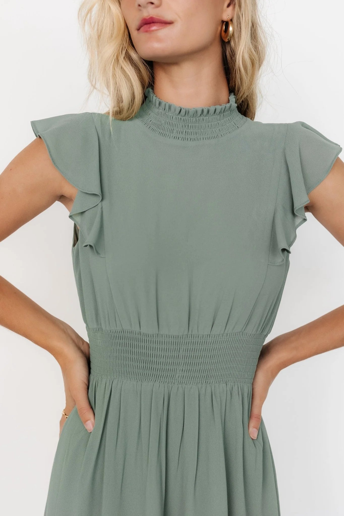 Kearny Ruffle Maxi Dress | Eucalyptus