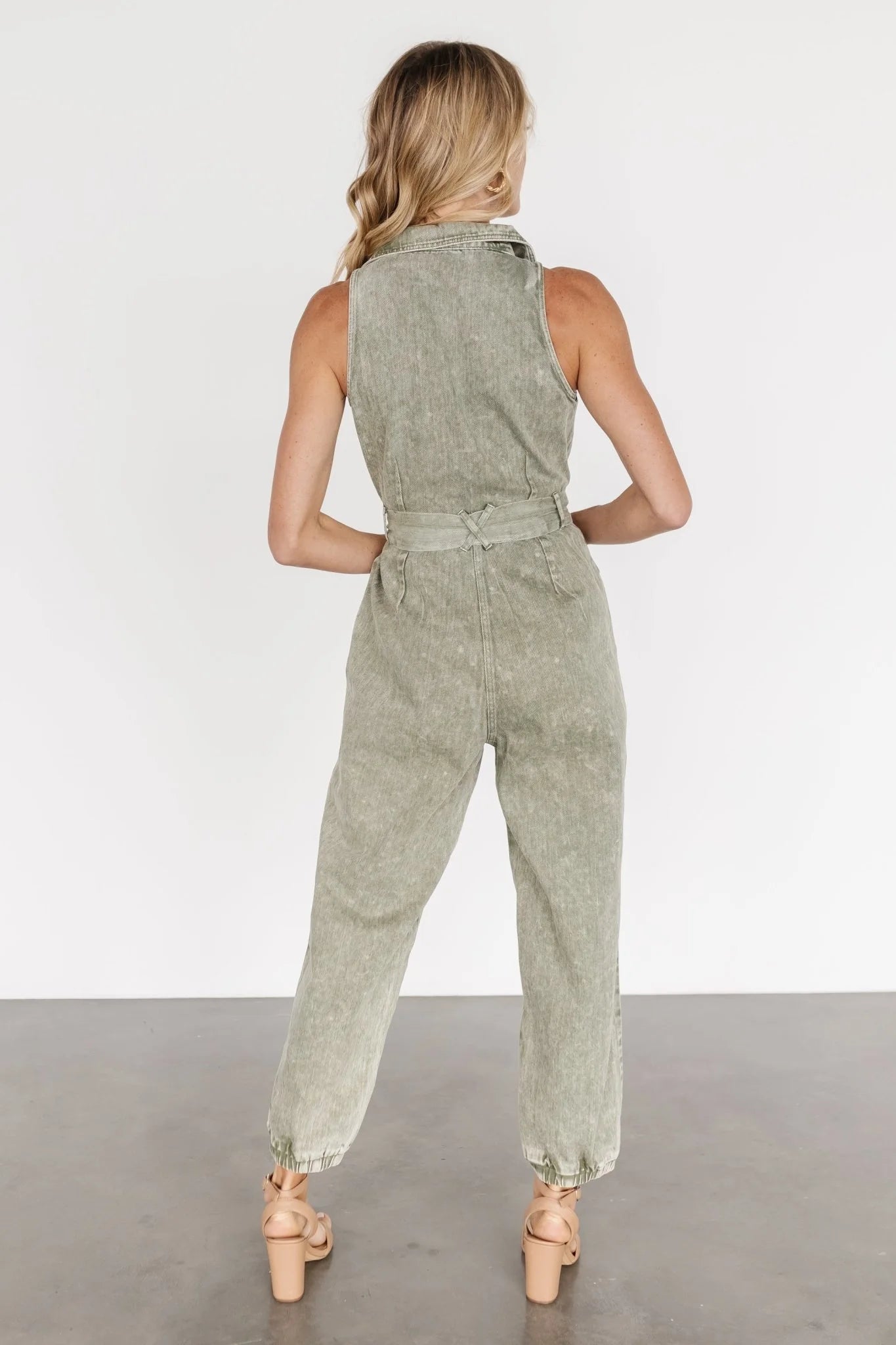 Zahara Sleeveless Jumpsuit | Washed Olive
