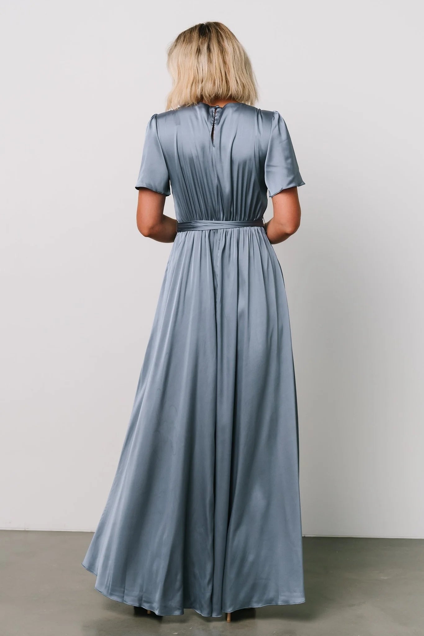 Agnes Satin Maxi Dress | Whisper Blue