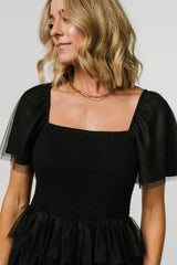 Cherise Tulle Tiered Dress | Black