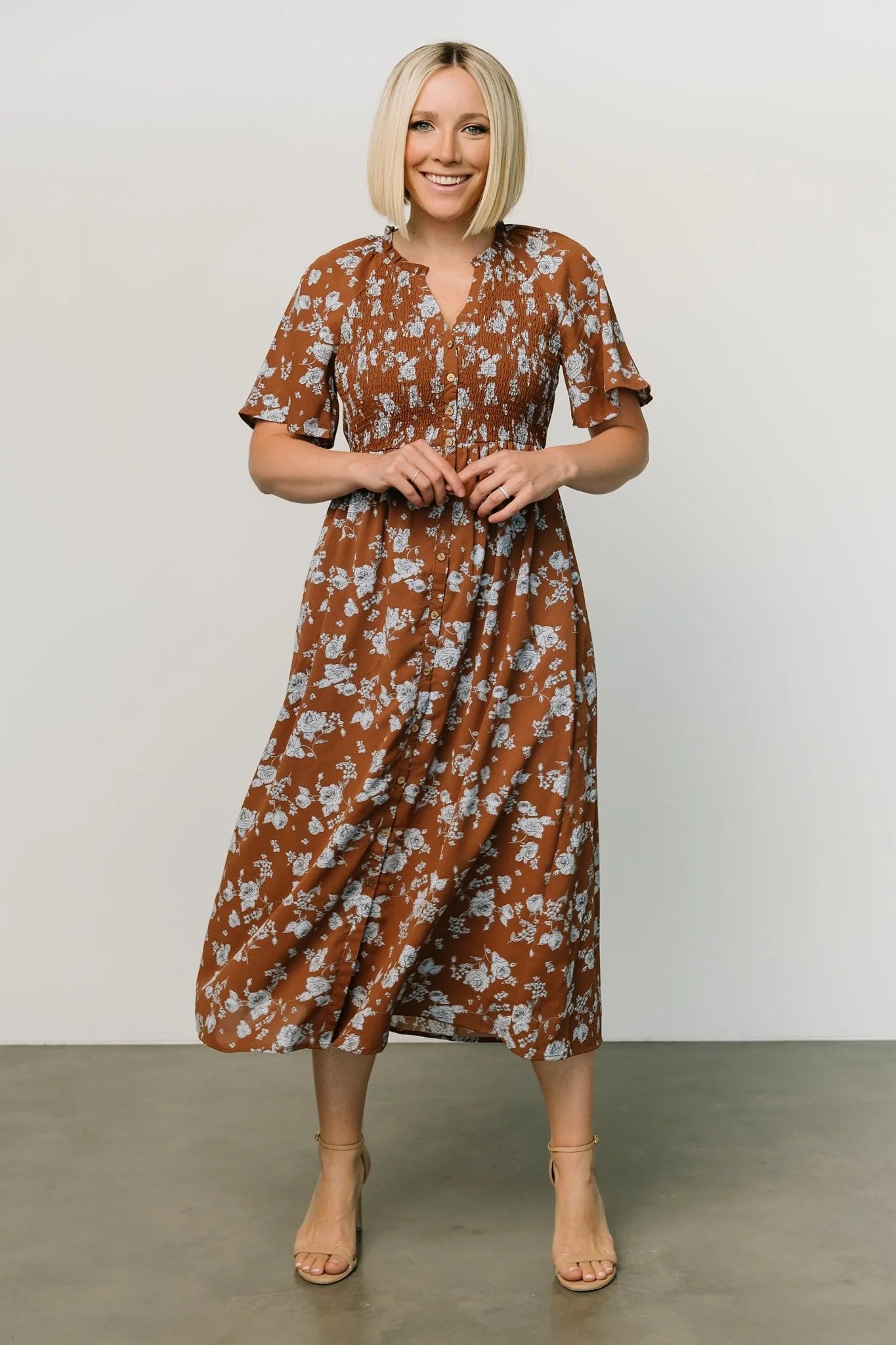 Botega Midi Dress | Brown + Blue