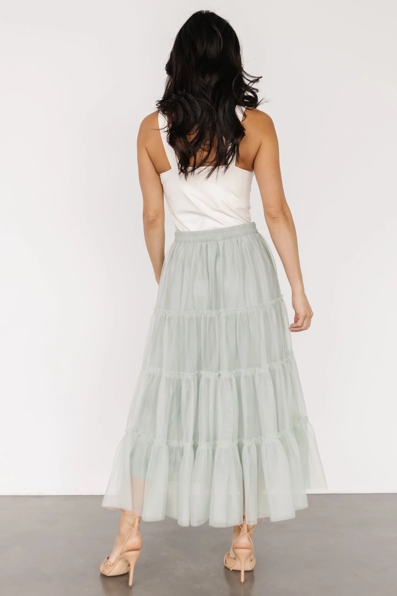 Galena Tulle Skirt | Light Sage