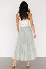Galena Tulle Skirt | Light Sage