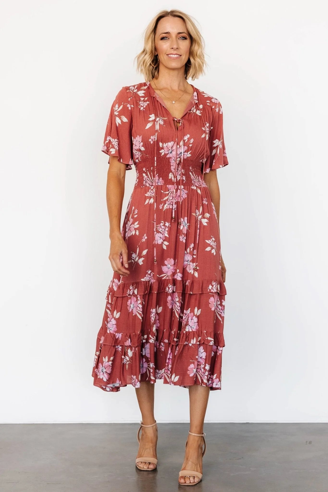 Spell Boho Midi Dress | Terracotta Floral