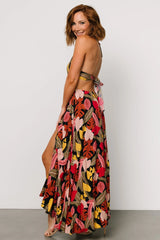 Kota Halter Maxi Dress | Navy Multi Print