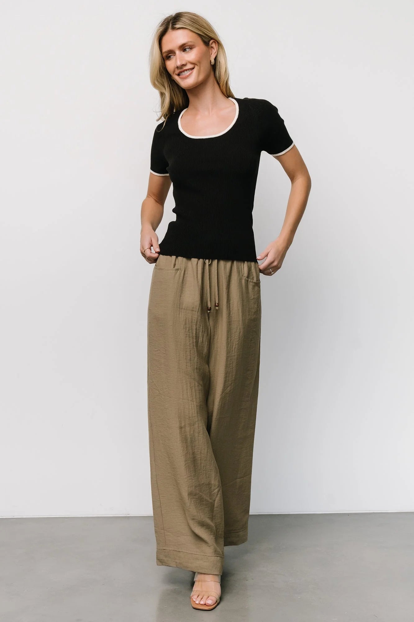 Dena Ribbed Top | Black + White