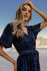 Uma Velvet Maxi Dress | Navy