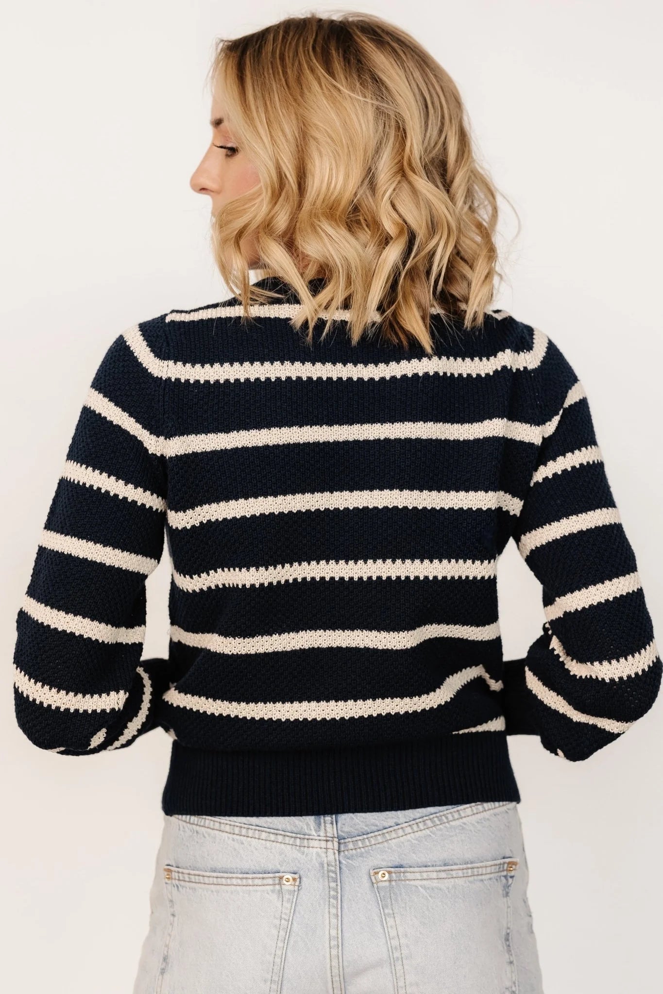 Rianne Knit Sweater | Navy + Cream Stripe