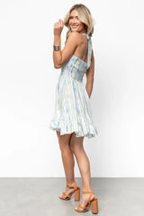 Seville Short Dress | Off White + Multi Print
