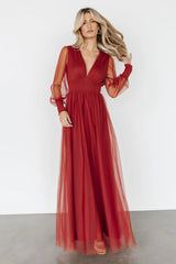 Layla Tulle Maxi Dress | Terracotta