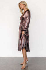 Aisha Shimmer Dress | Bronze