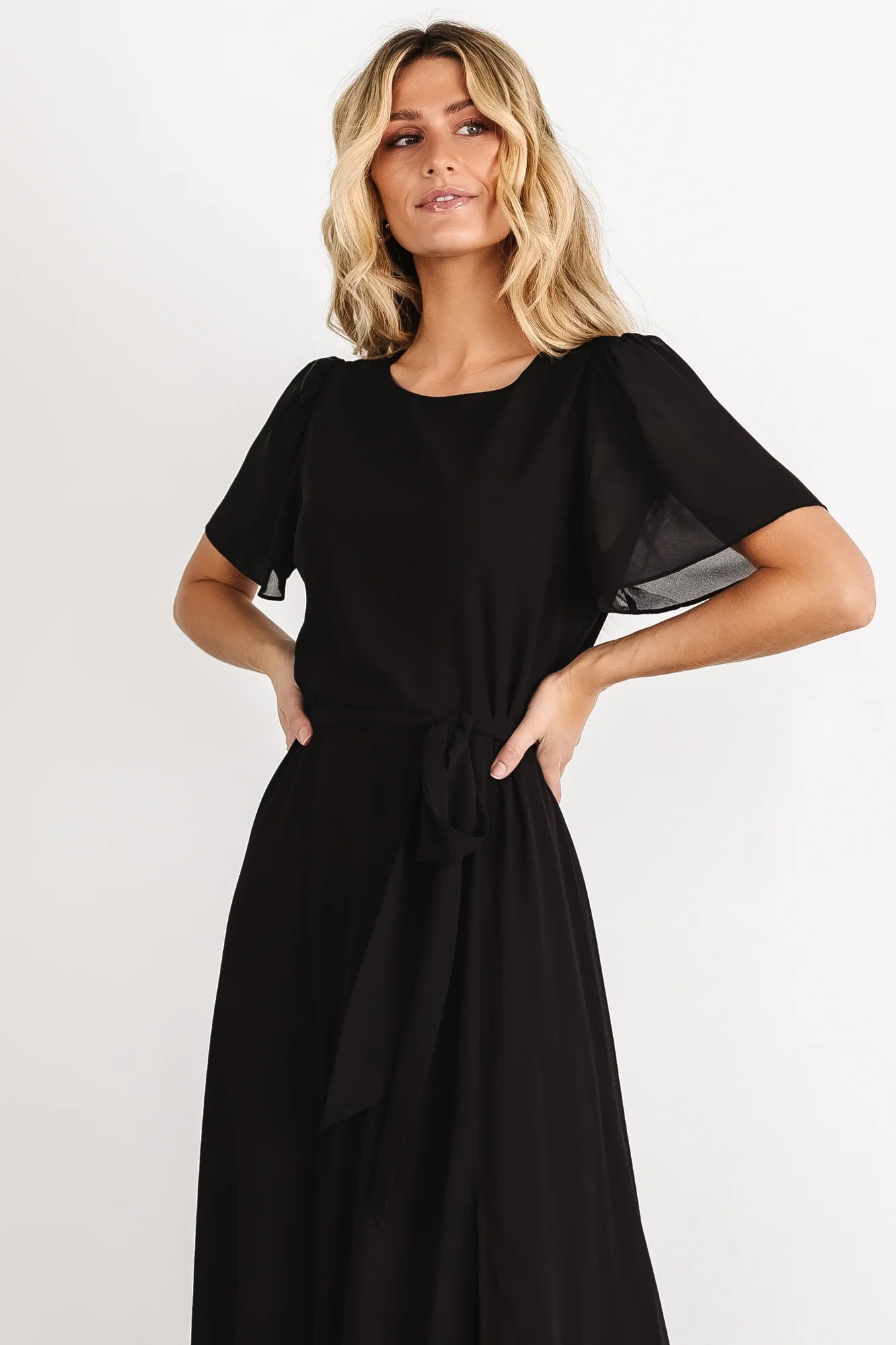 Fabric Swatch - Naomi Chiffon | Black