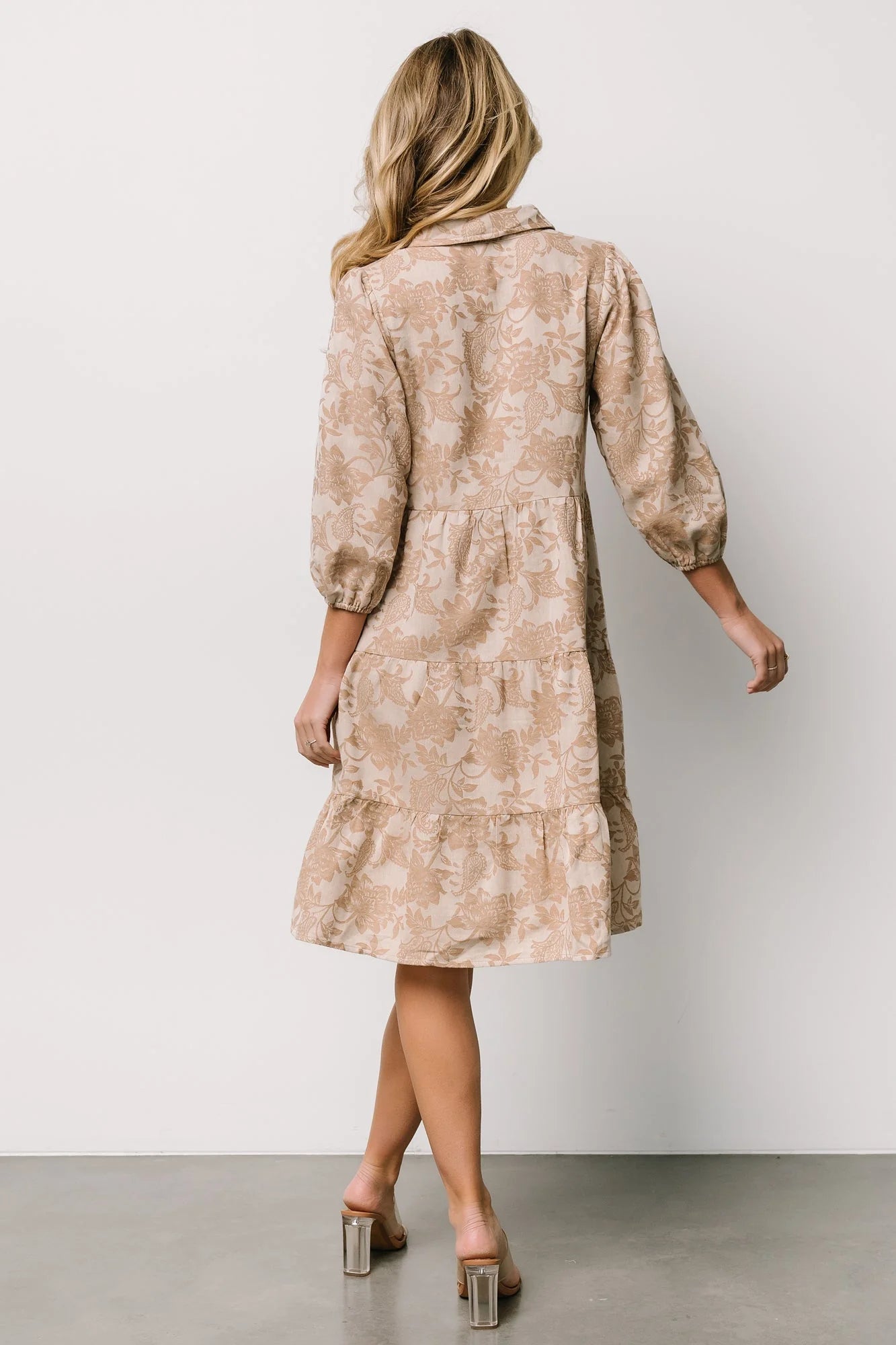 Dakota Babydoll Dress | Taupe Print