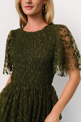 Kendra Embroidered Dress | Olive