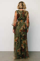 Layla Tulle Maxi Dress | Olive + Rust