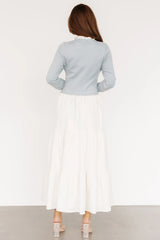 Sophie Sweater Dress | Light Blue + Ivory