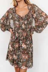 Parker Short Dress | Olive Multi Floral