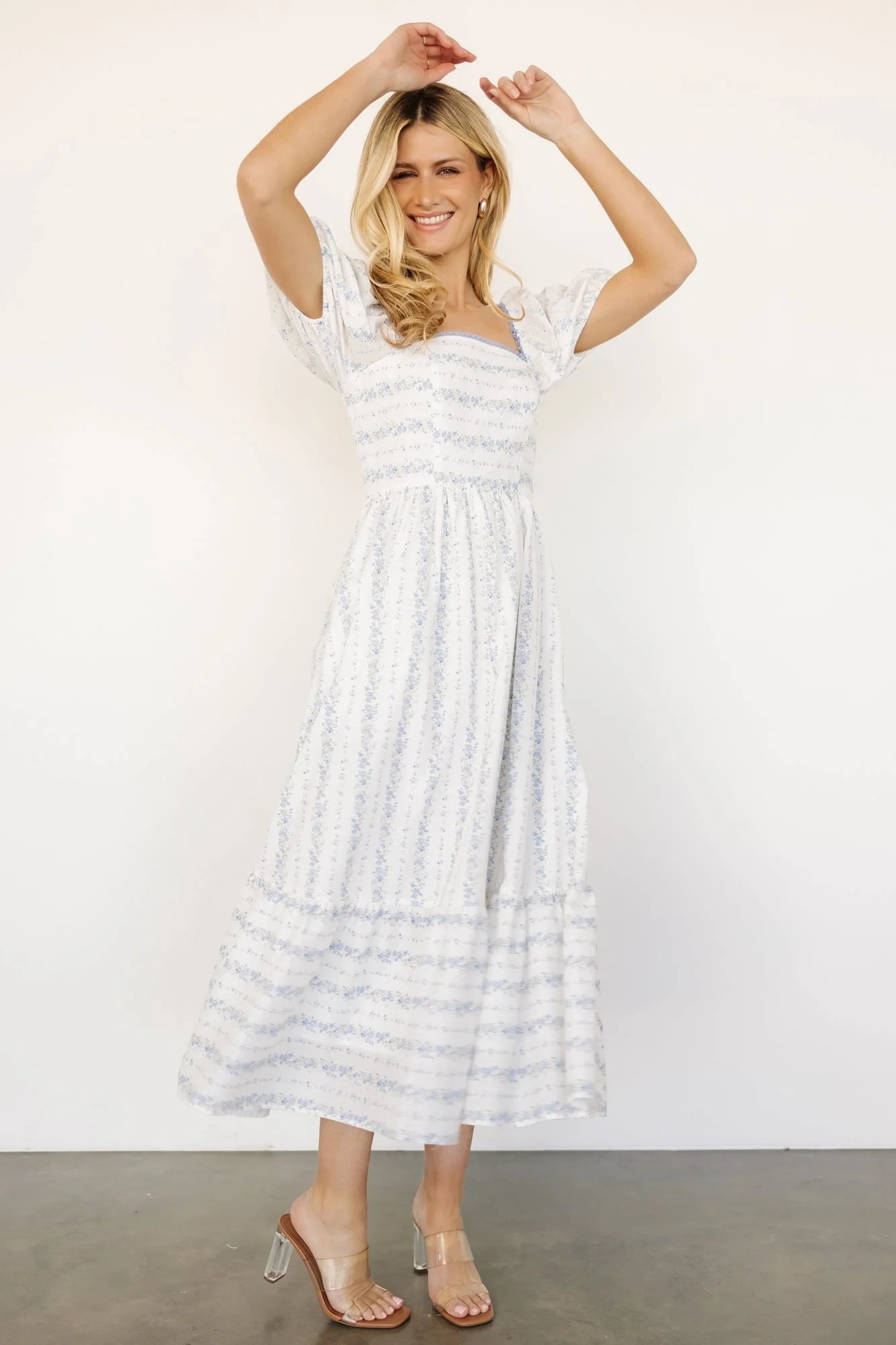 Martine Puff Sleeve Dress | Ivory Multi Floral