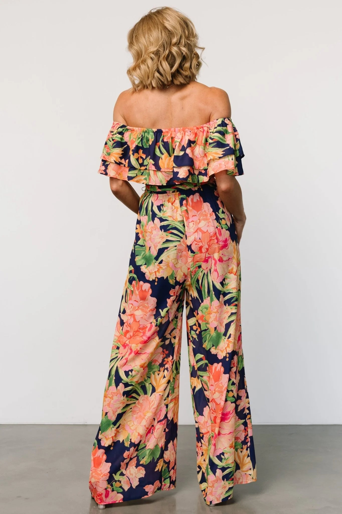 Capistrano Ruffle Jumpsuit | Navy Floral