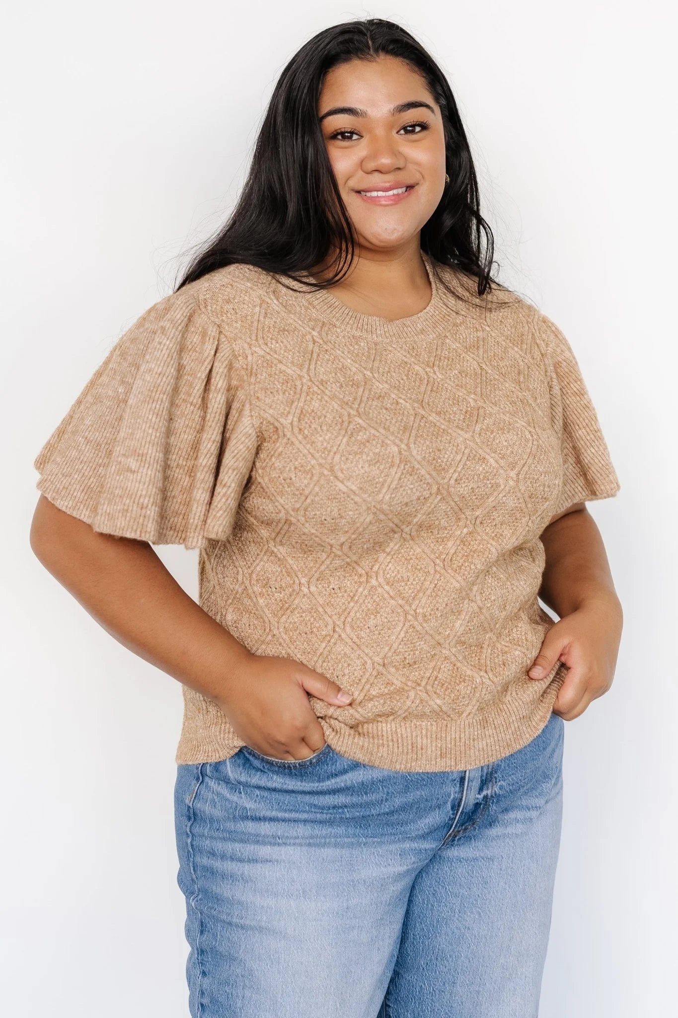 Asa Knit Sweater Top | Caramel