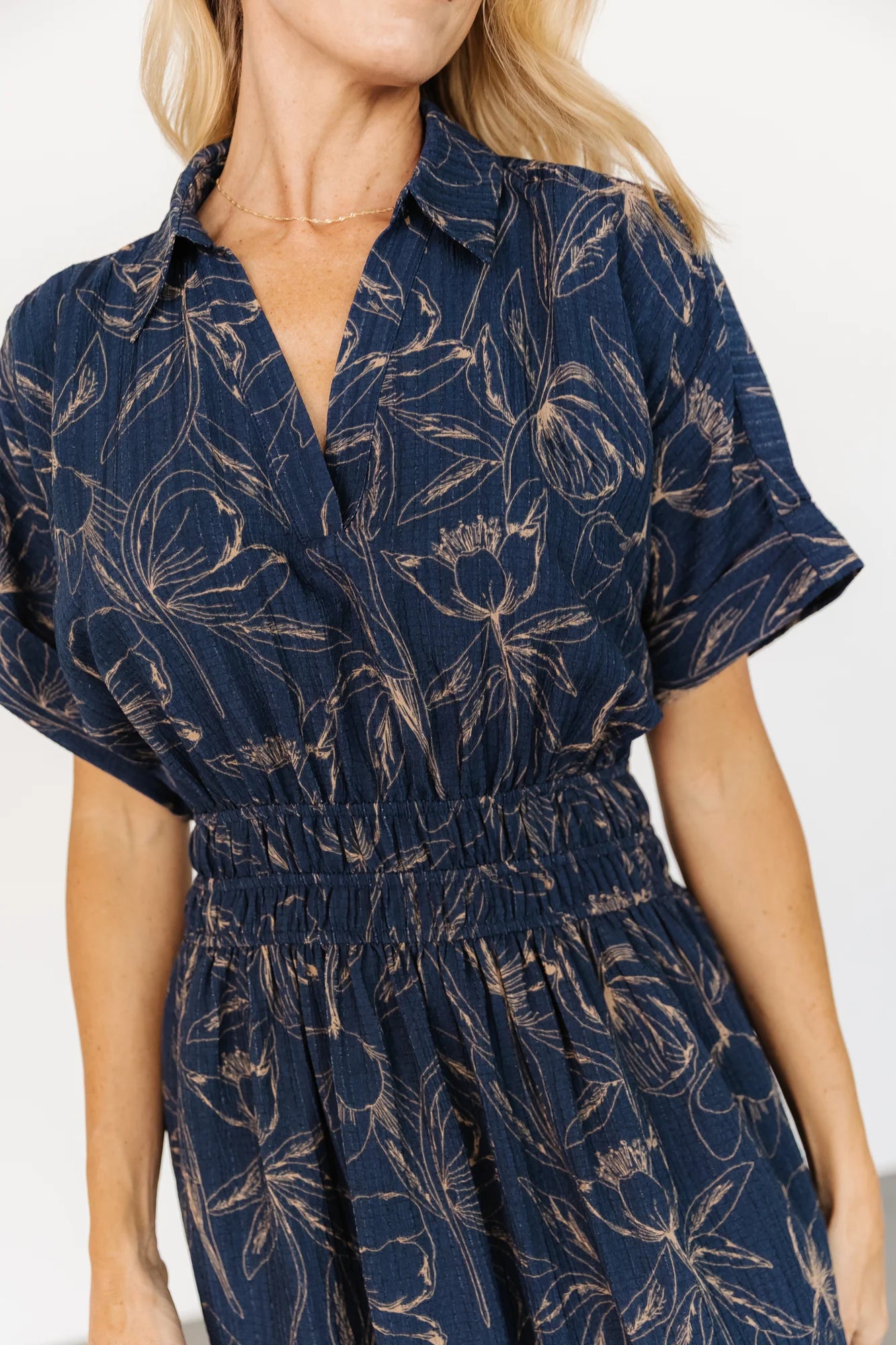 Hedda Tiered Maxi Dress | Deep Blue + Natural Floral