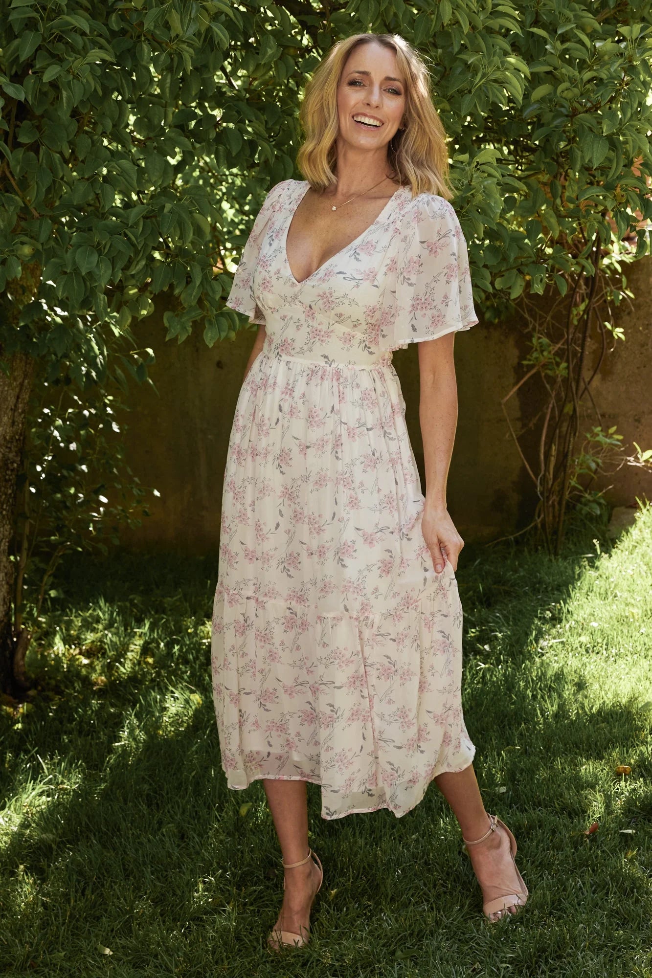 Iris Midi Dress | Blush Floral