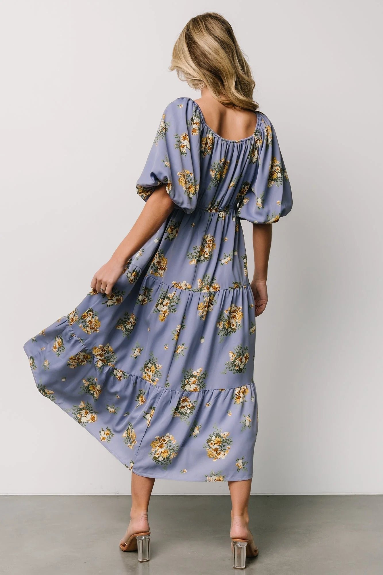 Judith Dress | Blue + Golden Floral