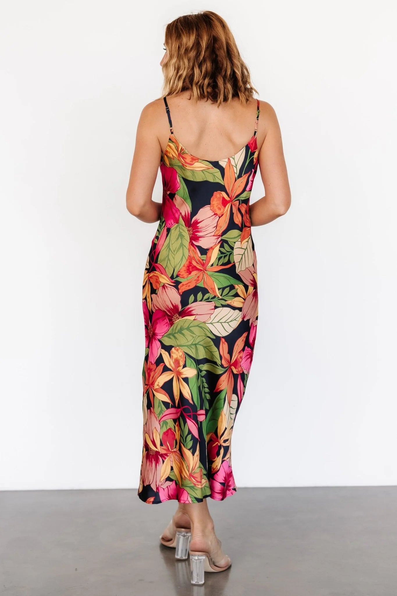 Kala Slip Midi Dress | Black Multi Floral
