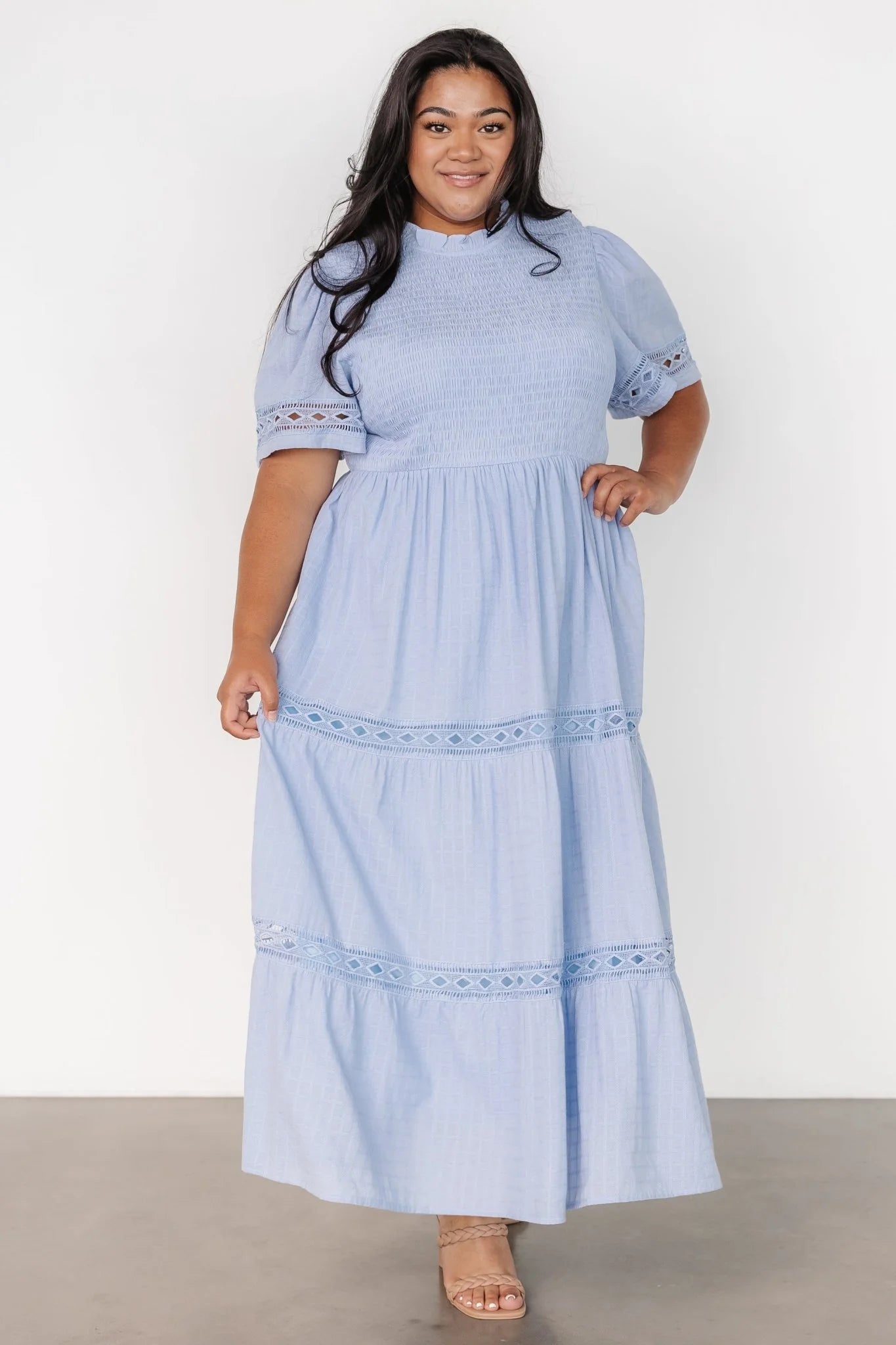 Loveland Geo Lace Maxi Dress | Light Blue