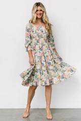 Marta Smocked Midi Dress | Multi Floral