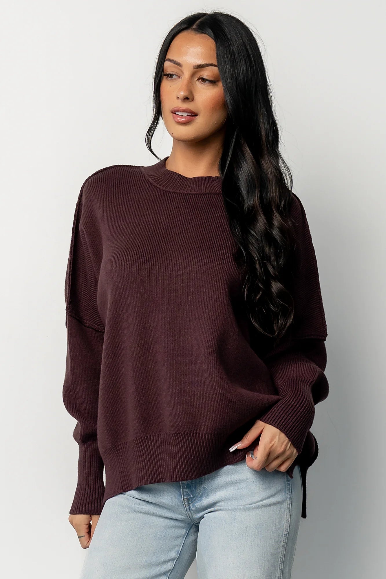 Jeremiah Knit Sweater | Dark Plum