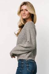 Zadie Striped Sweater | Ivory + Black