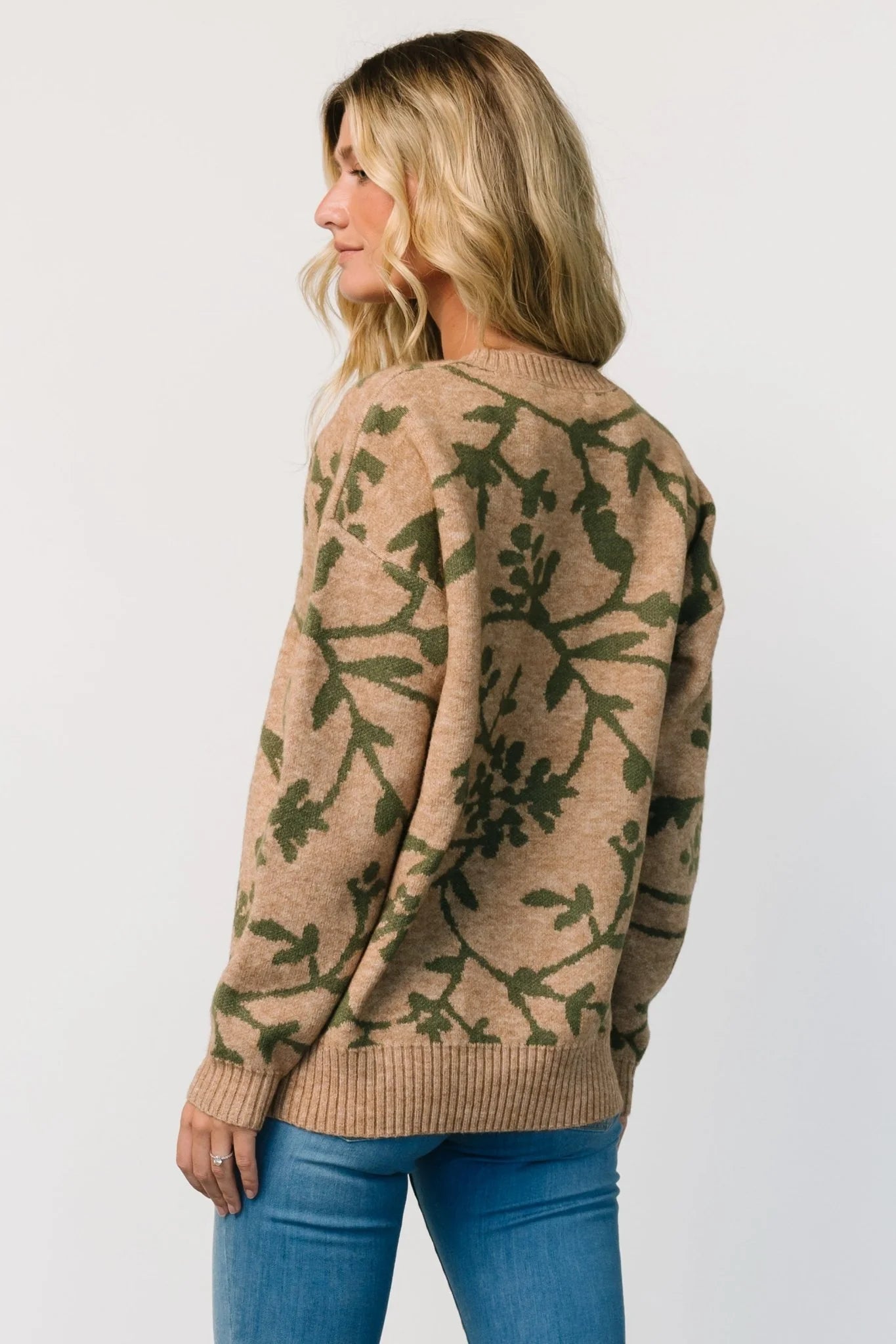 Hallstatt Sweater | Camel + Green Print