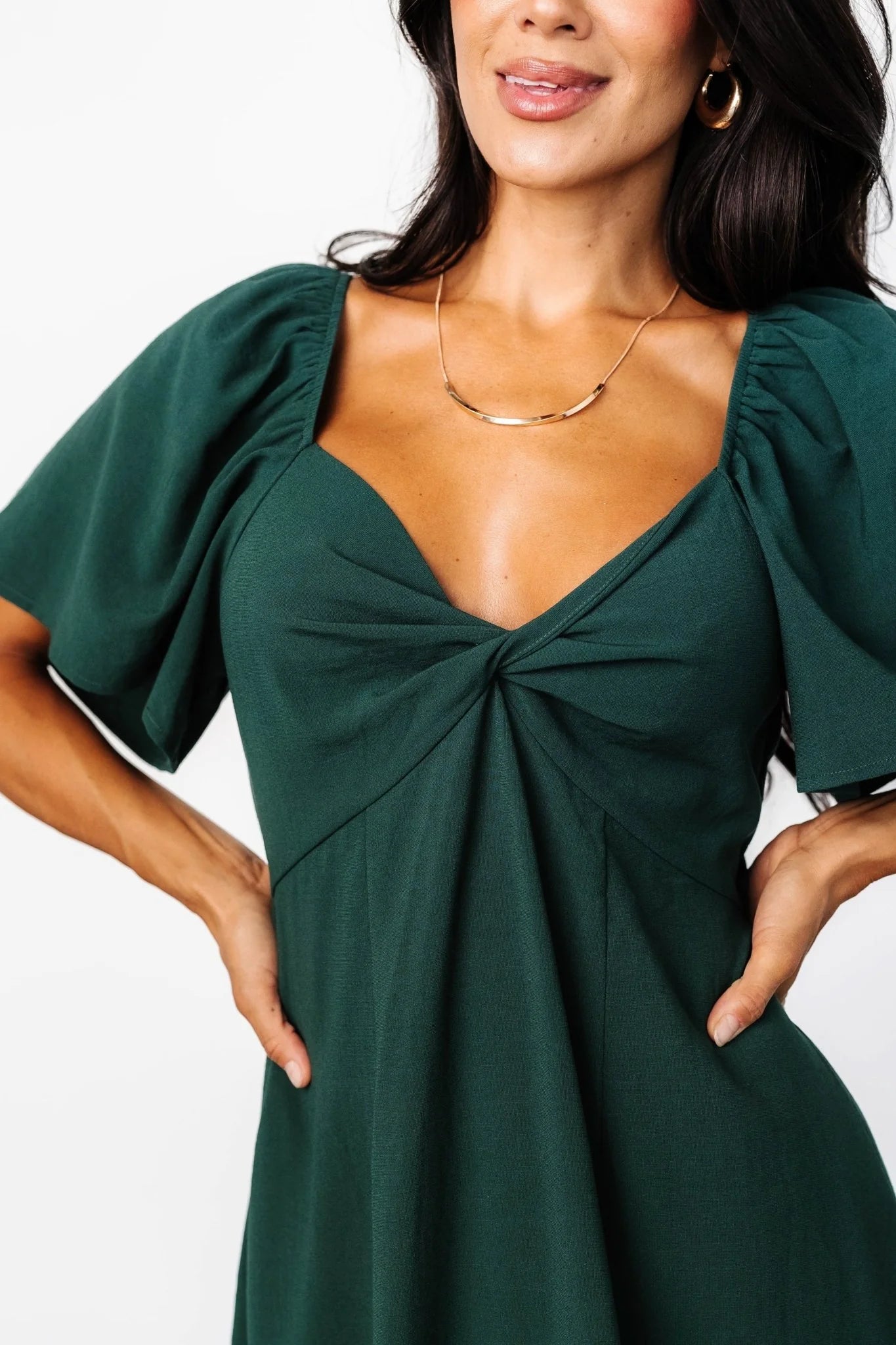 Indie Back Tie Dress | Dark Green