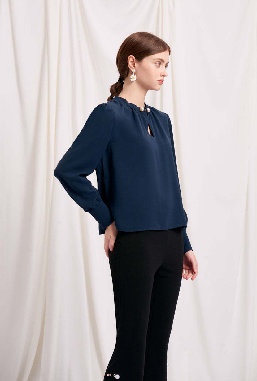 Buvette Pearl Blouse - Navy