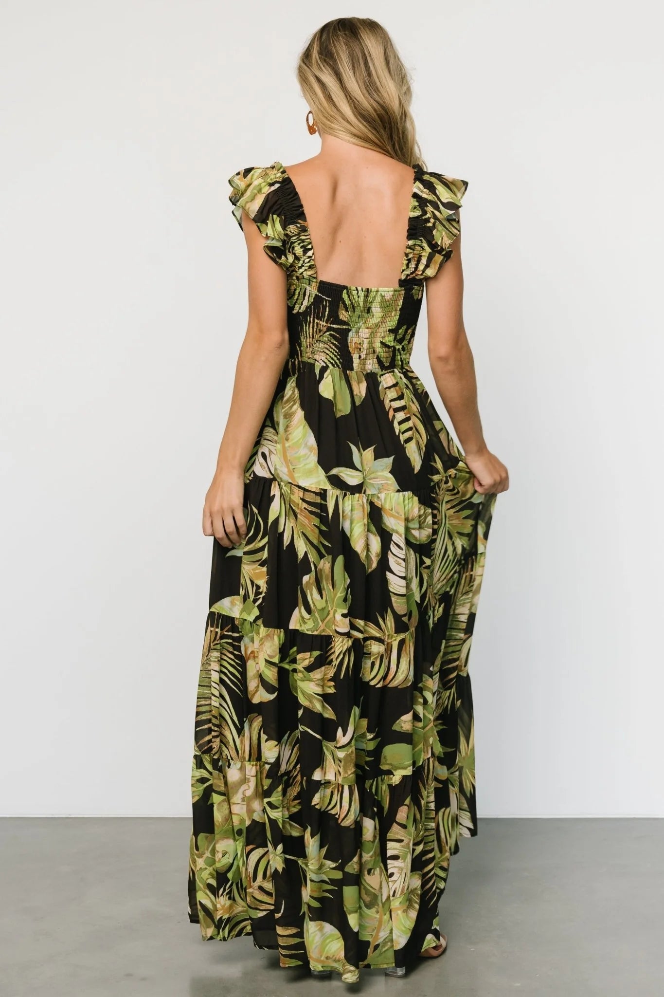 Encinitas Maxi Dress | Tropical Green + Black