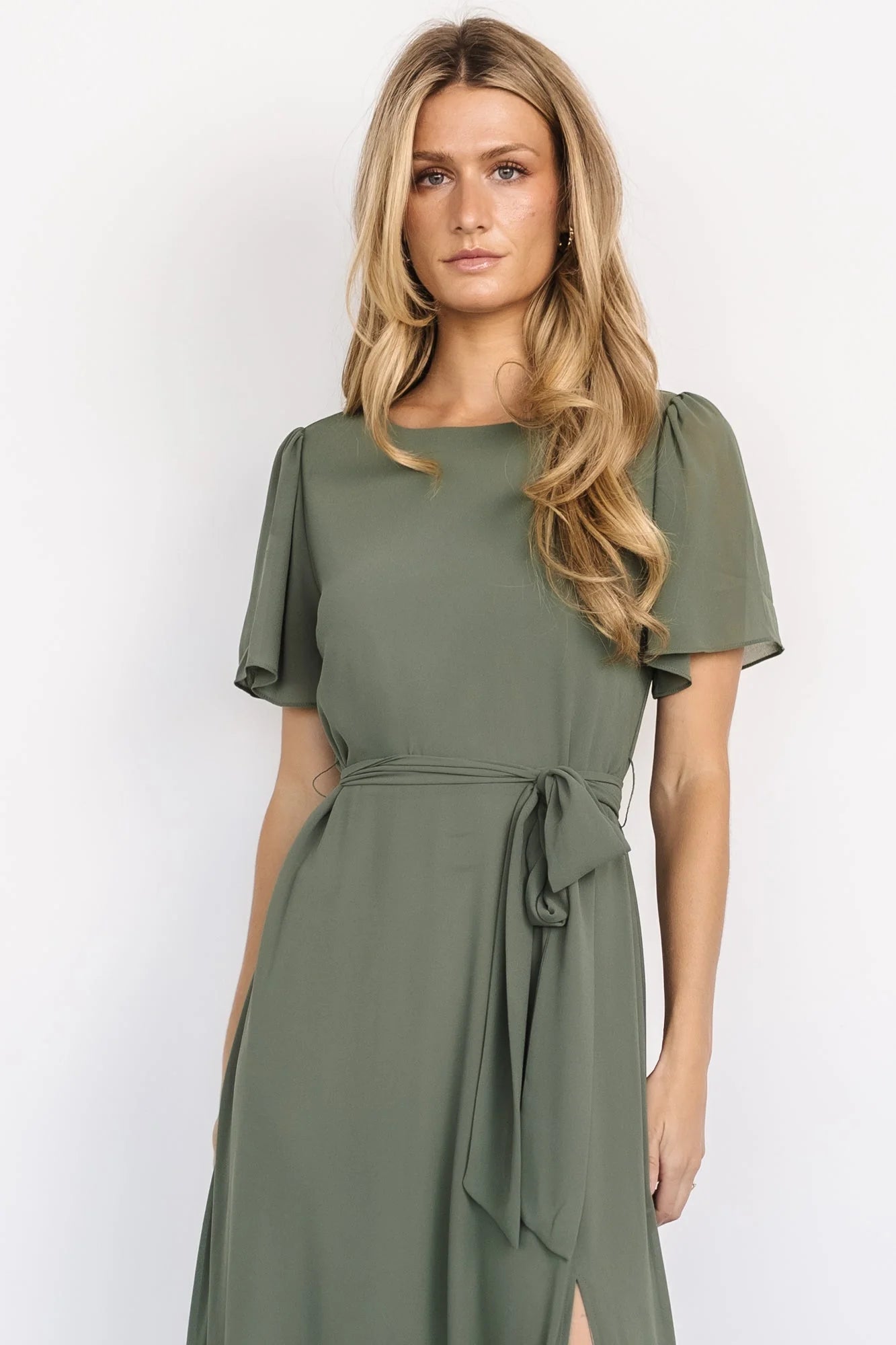 Fabric Swatch - Naomi Chiffon | Dark Sage