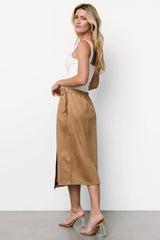 Malika Faux Wrap Skirt | Camel
