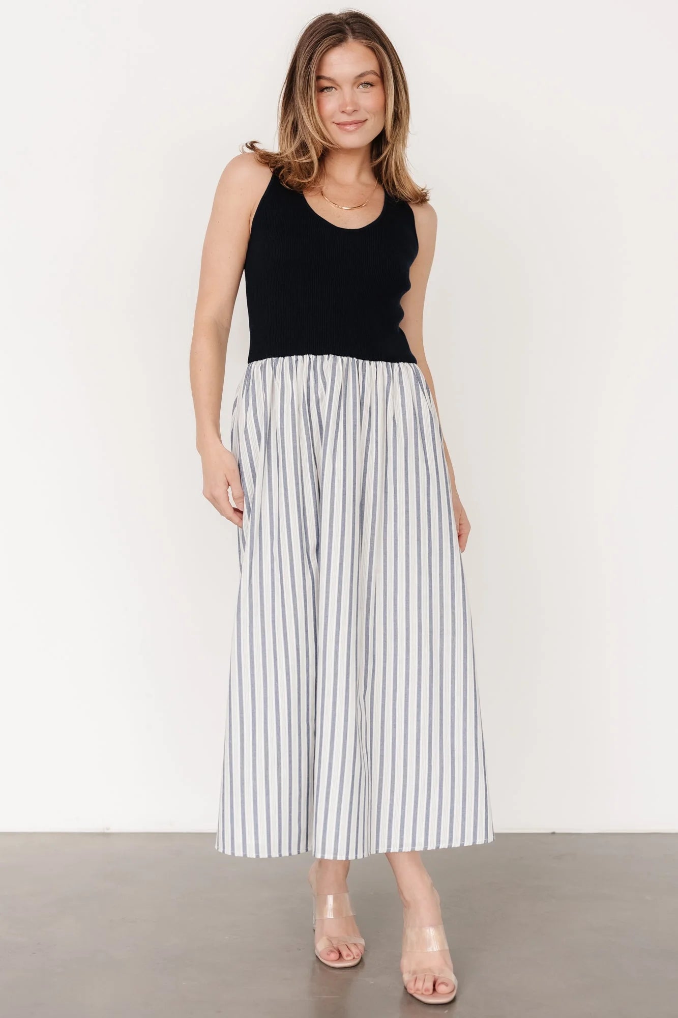 Marbella Tank Dress | Navy Stripe