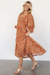 Sedona Smocked Dress | Light Rust