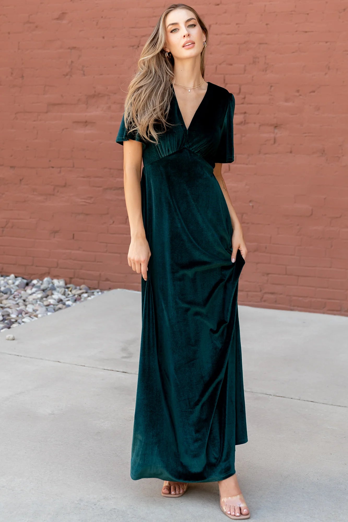 Vivian Velvet Maxi Dress | Emerald
