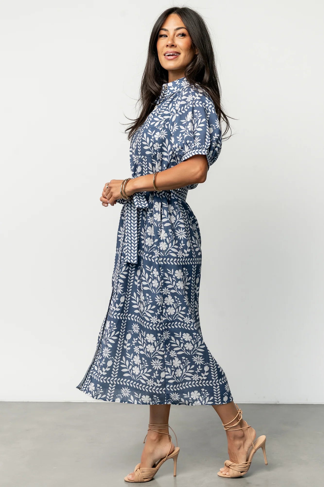 Karla Midi Dress | Deep Slate + White Floral