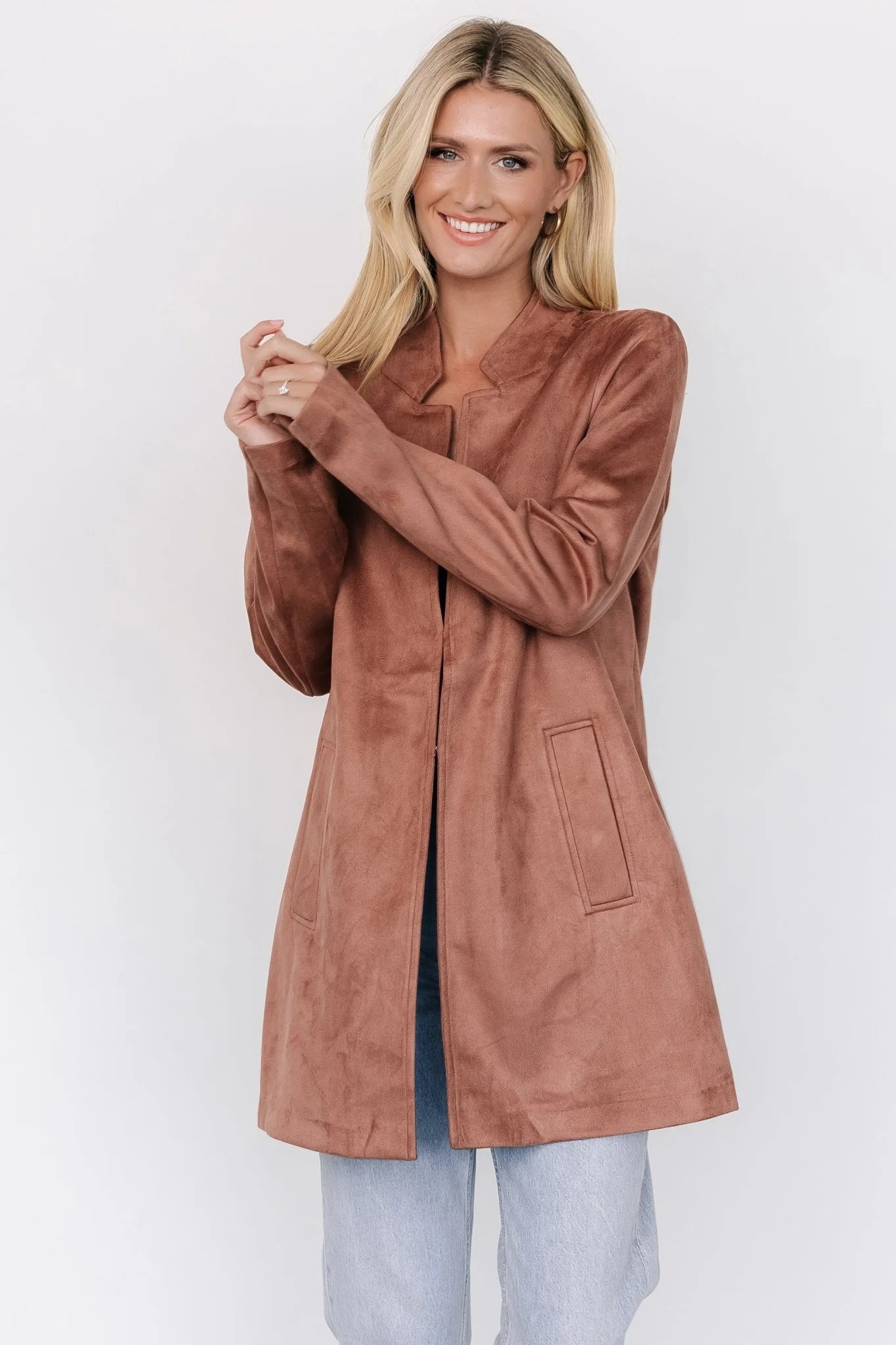 Queenie Faux Suede Jacket | Dusty Clove