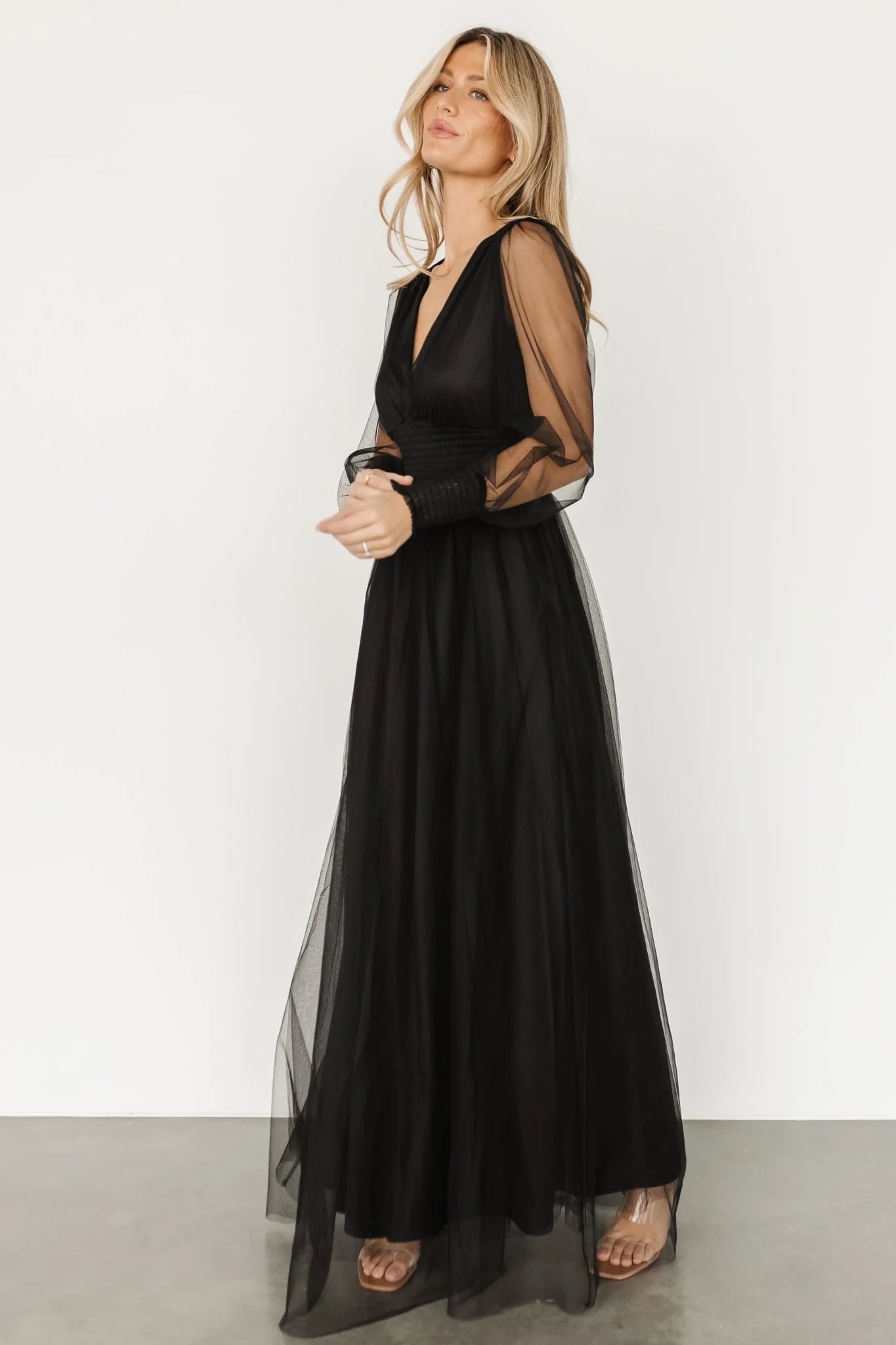 Layla Tulle Maxi Dress | Black
